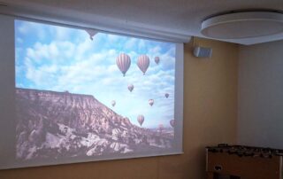 Diavortag über Kappadokien an einer großen Leinwand
